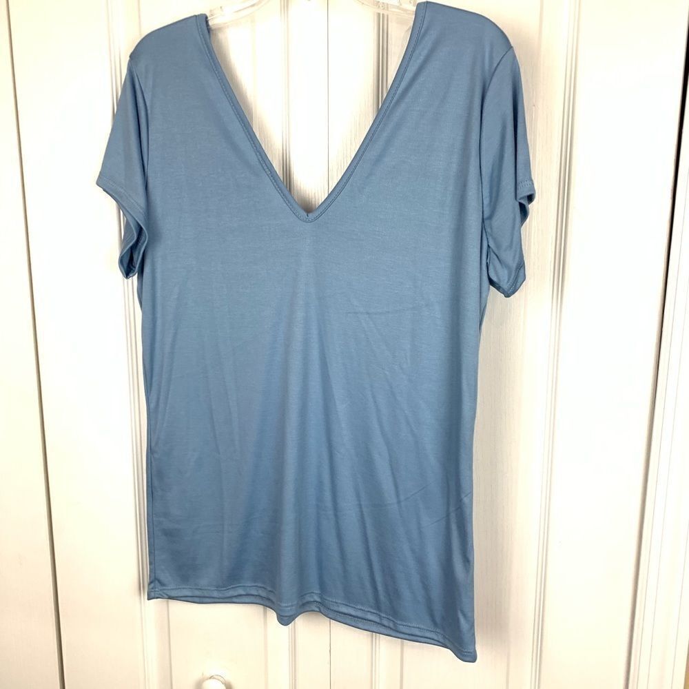 Blue Leopard Plus Size Top - Picture 4 of 4